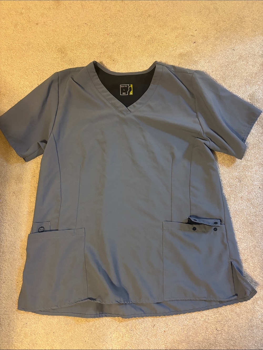 Clearance Gray V-Neck Medical Scrub Top